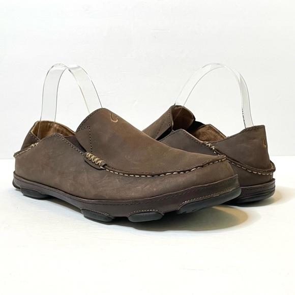 OluKai | Shoes | Olukai Milos Brown Slip On Shoes Loafers 9 